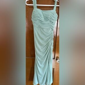 Elegant Mint Green Ruched Dress